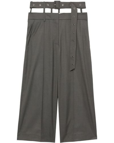 ROKH Cut-out Cropped Pants - Gray