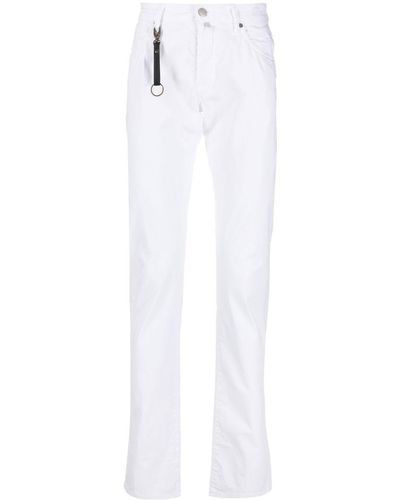 Incotex Keyring-detail Cotton Pants - White