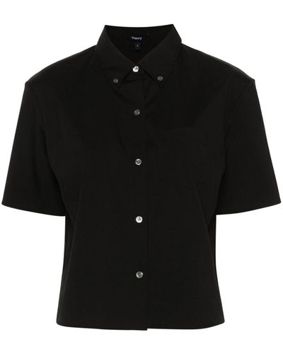 Theory Cropped Short-sleeves Shirt - Black