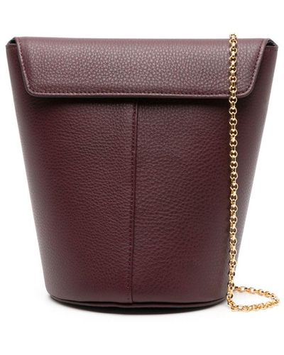 Tsatsas Olive Leather Bucket Bag - Purple