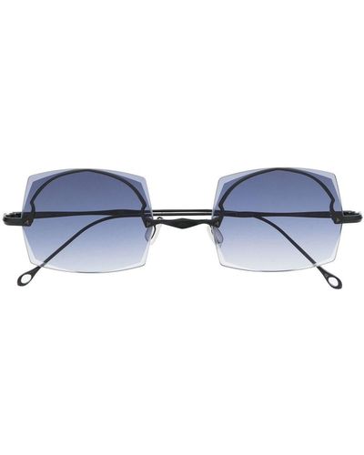 Rigards Rimless Square-frame Sunglasses - Blue