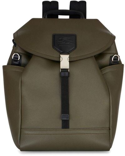 Etro Medium Leather Backpack - Green