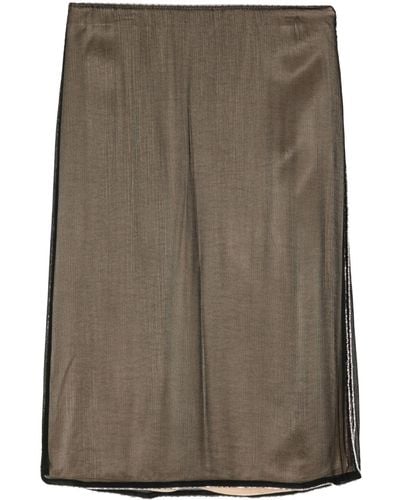 Vince Semi-sheer Beaded Skirt - Brown