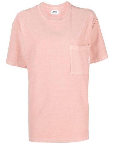 Autry T-Shirt mit Brusttasche - Pink