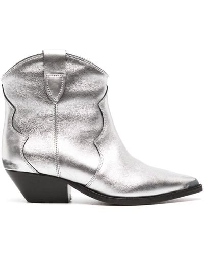 Isabel Marant Dewina Leather Ankle Boots - White