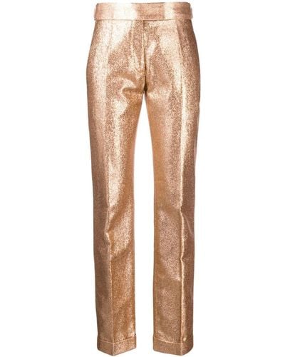 Tom Ford Iridescent Mid-rise Tailored Pants - Natural
