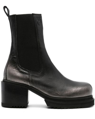 Pinko 70mm Metallic-effect Leather Boots - Black
