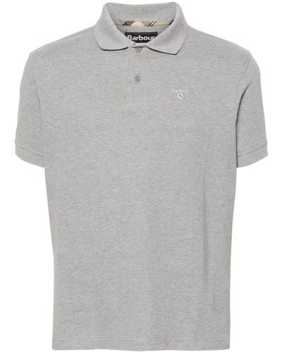 Barbour Logo-embroidered Cotton Polo Shirt - Grey