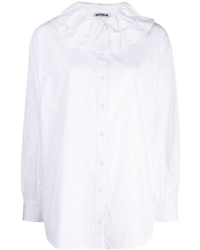 BATSHEVA Apollo Ruffle-collar Cotton Blouse - White
