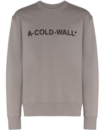 A_COLD_WALL* Logo-print Cotton Sweatshirt - Grey