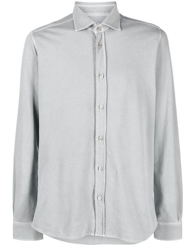 Circolo 1901 Long-sleeve Buttoned Cotton Shirt - Gray