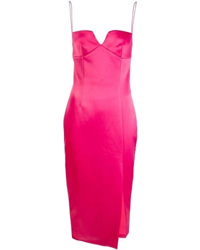 Rachel Gilbert Rue Front-slit Midi Dress - Pink