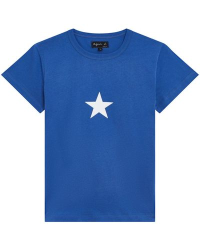 agnès b. Brando Cotton T-shirt - Blue