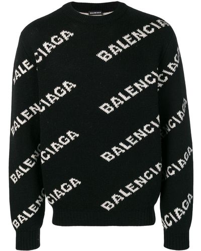 Balenciaga Maglione con logo - Nero