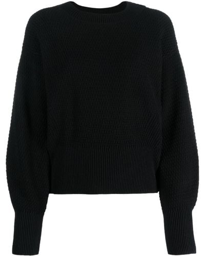 BOSS Waffle-knit Cotton-silk Sweater - Black