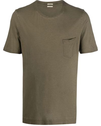 Massimo Alba Chest Patch-pocket Detail T-shirt - Green