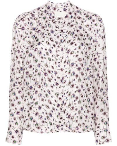 Isabel Marant Leidy graphic-print blouse - Weiß