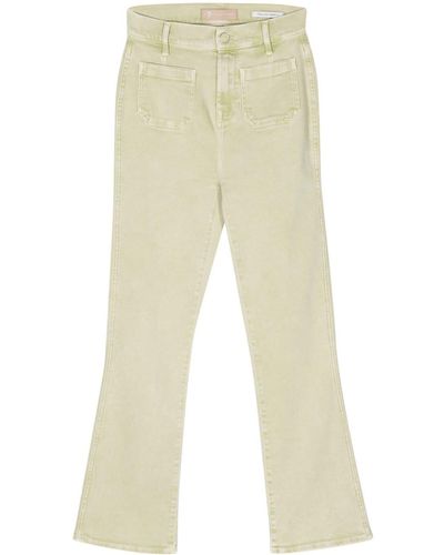 7 For All Mankind Slim-Kick-Jeans mit hohem Bund - Natur