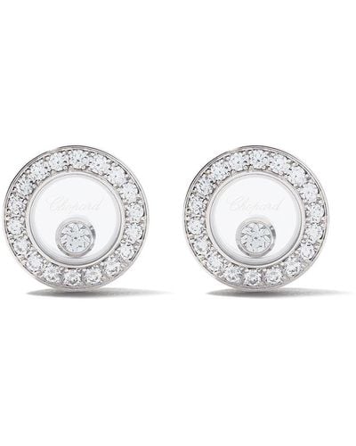 Chopard 18kt white gold Happy Diamonds Icons ear pins - Multicolore
