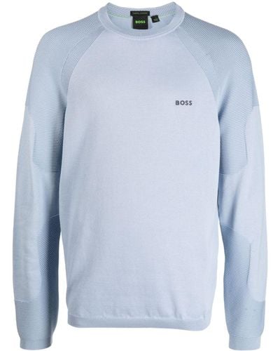 BOSS Sweater Met Ronde Hals - Blauw