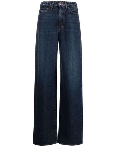 3x1 Weite High-Waist-Jeans - Blau