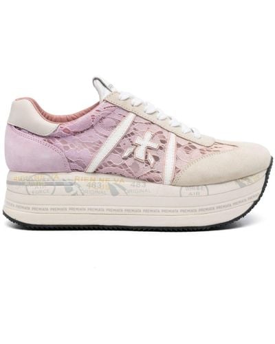 Premiata Beth Sneakers Met Plateauzool - Roze