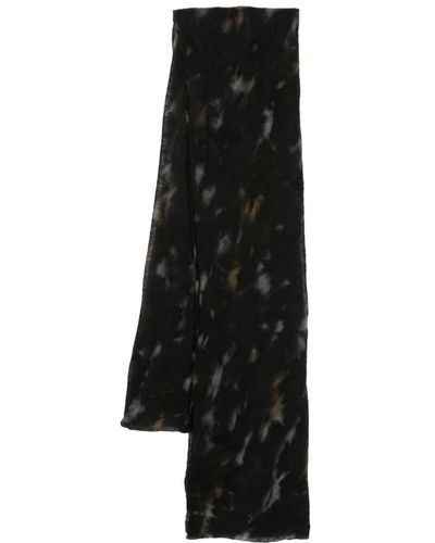 Isabel Marant Tie-dye Pattern Cashmere Scarf - Black