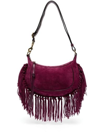 Isabel Marant Oskan Moon Suede Shoulder Bag - Purple