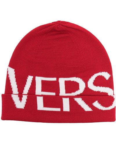 Versace Mütze mit Intarsien-Logo - Rot
