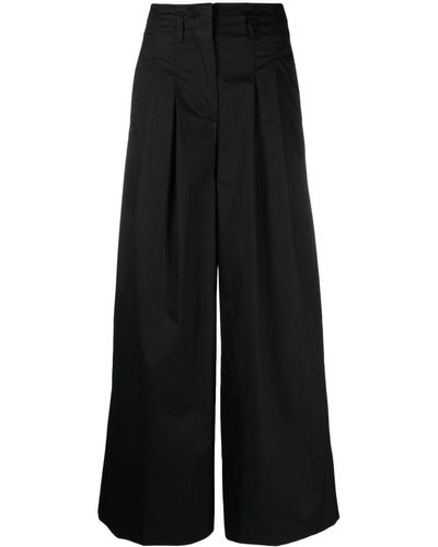 Peserico High-waist Wide-leg Trousers - Black