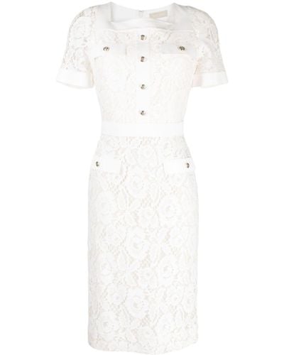 Elie Saab Lace Midi Dress - White