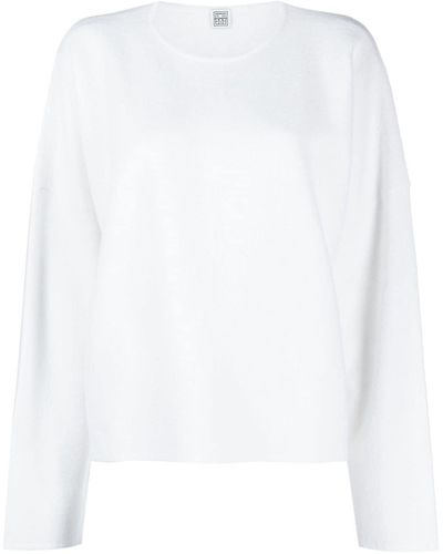 Totême Crew-neck Wool Sweater - White
