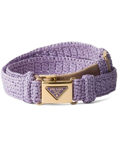 Prada Braided Buckle-fastening Belt - Purple