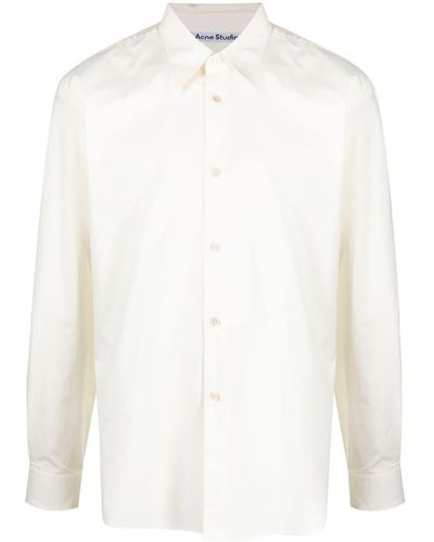 Acne Studios Point-collar Stretch-cotton Shirt - White