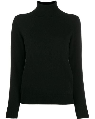 N.Peal Cashmere Polo Neck Sweater - Black