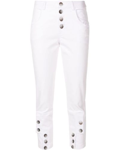 UMA | Raquel Davidowicz Pita Cropped Buttoned Trousers - White