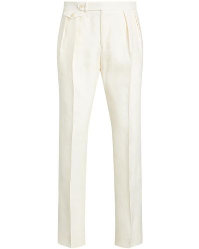 Polo Ralph Lauren Pleat-detail Linen Trousers - White