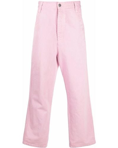 Ami Paris Wide-leg Jeans - Pink