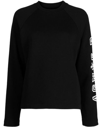 agnès b. Logo-print Cotton Sweatshirt - Black