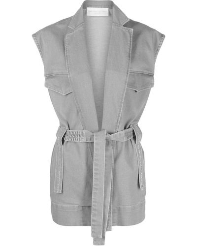 Fabiana Filippi Tie-fastening Sleeveless Coat - Gray