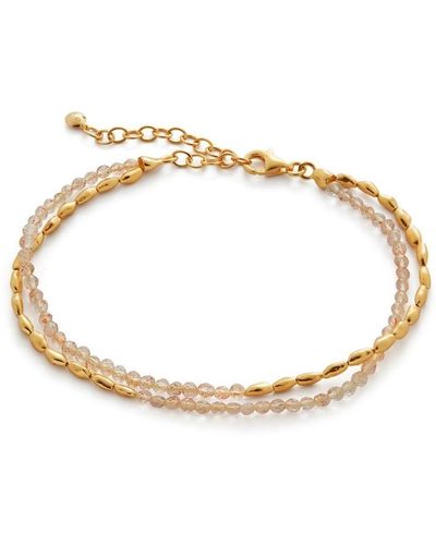 Monica Vinader Bracelet Mini Nugget à perles - Métallisé