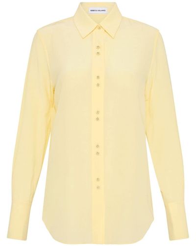 Rebecca Vallance Pascal Long-sleeve Silk Shirt - Yellow