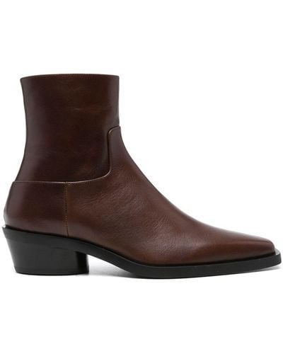 Proenza Schouler Bronco 45mm Leather Ankle Boots - Brown