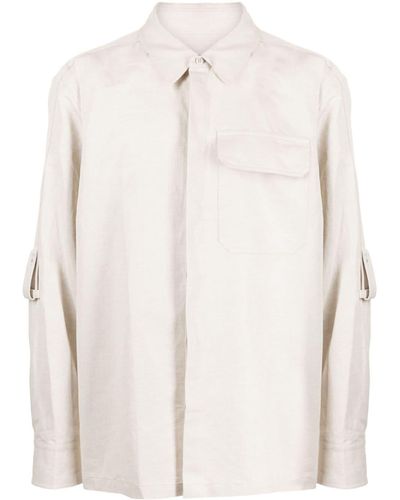 Helmut Lang Cotton-linen Twill Shirt - Natural