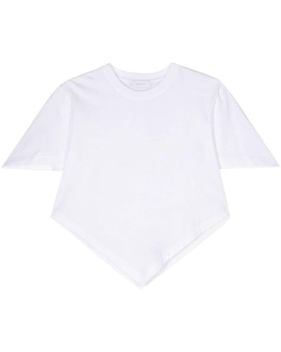 Rabanne T-Shirt mit V-Form - Weiß