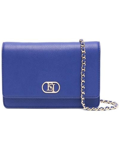 Elisabetta Franchi Logo-plaque Crossbody Bag - Blue
