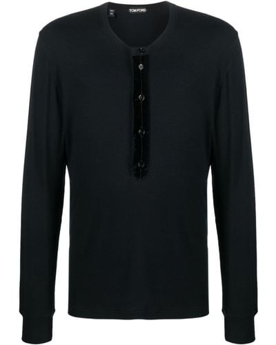Tom Ford Henley ロングtシャツ - ブラック