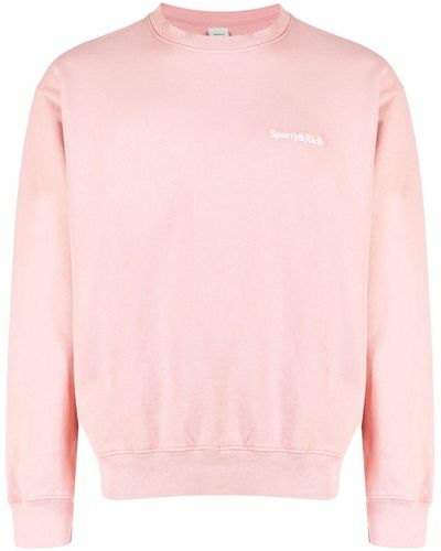 Sporty & Rich Sweater Met Geborduurd Logo - Roze