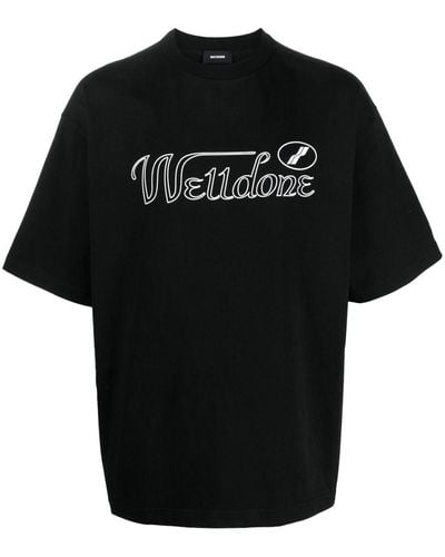 we11done T-shirt con stampa - Nero