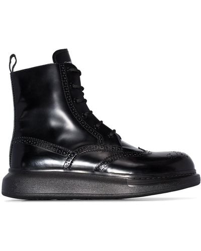 Alexander McQueen Chunky Sole Derby Boots - Black